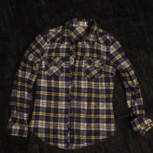 Yellow and blue flannel
